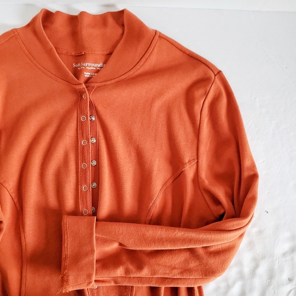 SOFT SURROUNDINGS Northport Snap Jacket Paprika LP - Picture 2 of 7